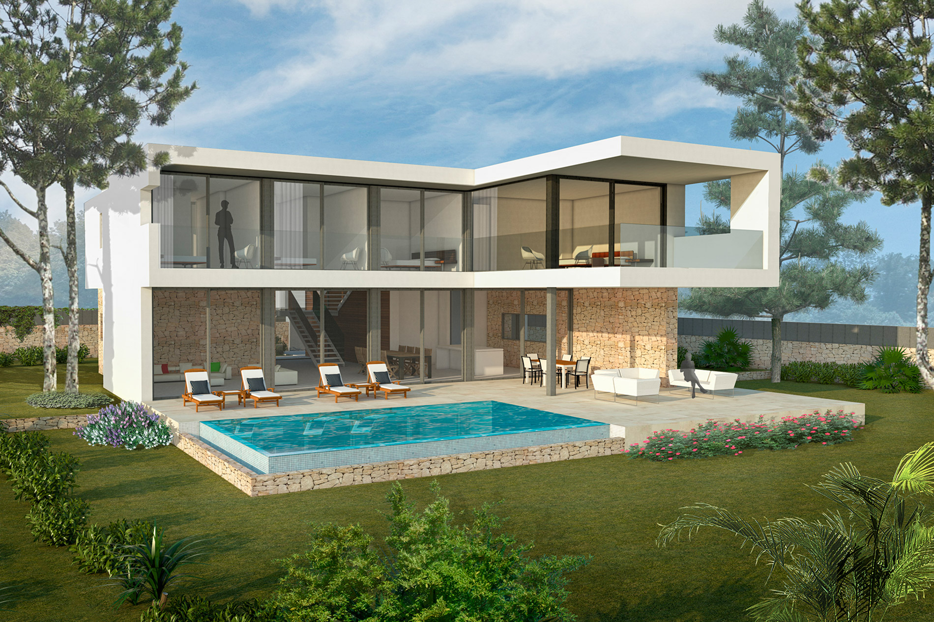 Proyecto de villa moderna en Cala Vinyas