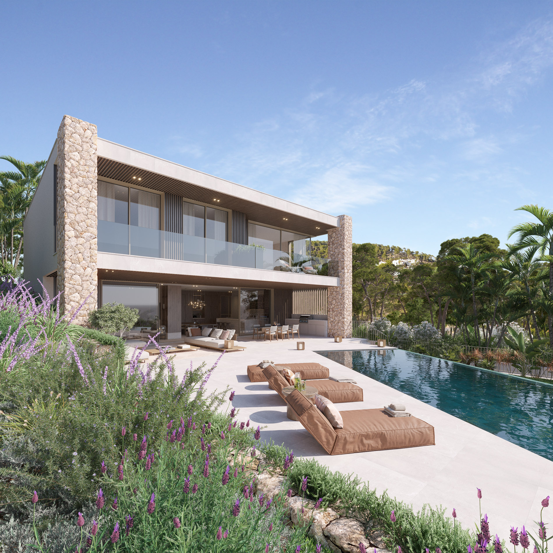 Villa de nueva construcción con vistas al mar, piscina y diseño de lujo en Costa d'en Blanes