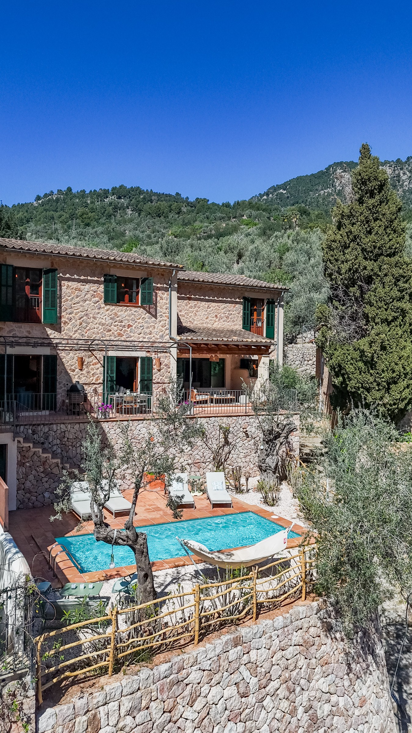 Authentic stone house in Fornalutx with pool and open views over the heart of the village